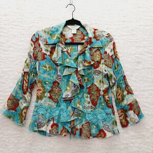 Blouse Size PS Ruffles Lace Sheer Fairycore Whimsycore Chic Long Sleeve Ruffles